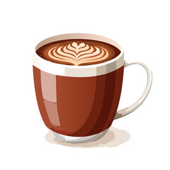 A beautifully crafted latte with intricate foam art, served in a ceramic mug.