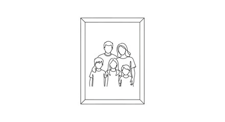 simple line art family portrait perfect for websites blogs and familyoriented projects needing a clean modern illustration