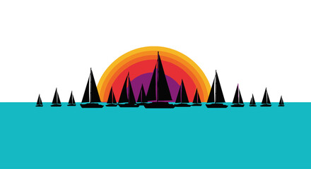 sailboats at sunset a serene vista for travel vacation and relaxation websites blogs and social media
