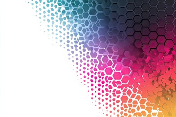 Abstract hexagonal pattern with vibrant gradient colors