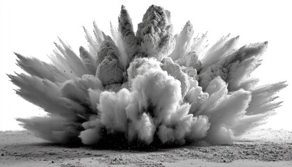Naklejka premium Monochromatic image of a powder explosion