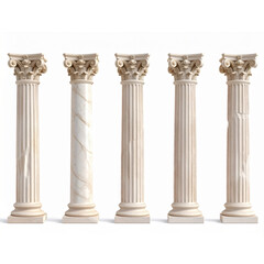 Naklejka premium greek columns isolated on white background PNG,AI GENERATED 