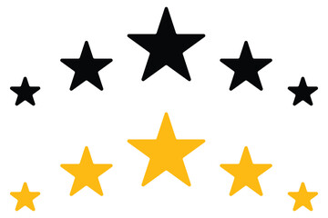 5 star ranking icon set. Five stars review rating vector illustration. Top quality rating symbol. Vector symbol template illustration. eps 10