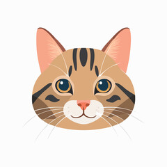 Obraz premium Close-up illustration of a cute cat's face, showcasing detailed features and expressive eyes.