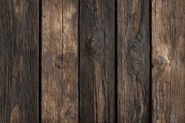 Dark, weathered wooden planks.  Close-up view of aged wood texture