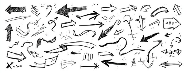 Obraz premium Hand-drawn collection of various arrows