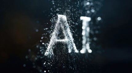 AI letters formed from particles in motion