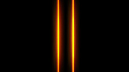 Two bright, vertical, orange-yellow glowing lines on a black background