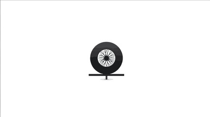 Simple black and white wheel design graphic