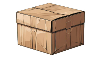 wooden box isolated on white