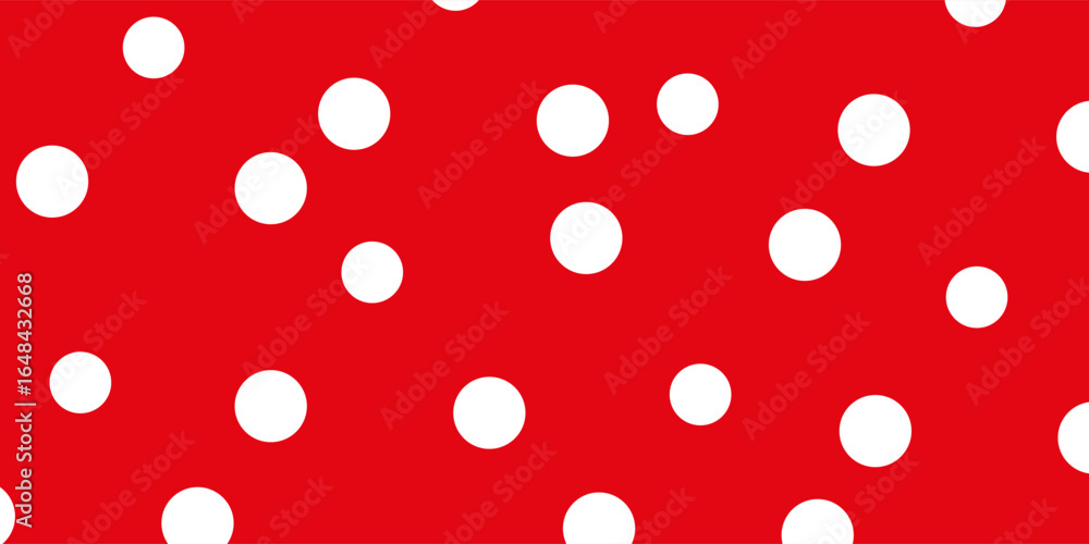 Poster draw a polka dot pattern with a white and red base color