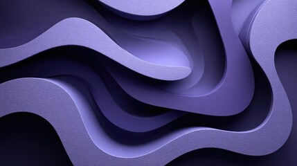 Abstract purple waves, layered texture, 3D render