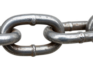 Fototapeta premium Industrial Broken Chain Fragment, isolated on transparent background