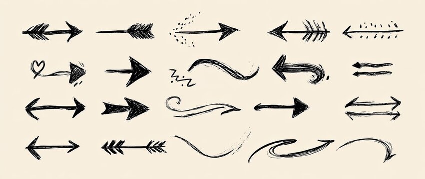 Hand-drawn arrow set