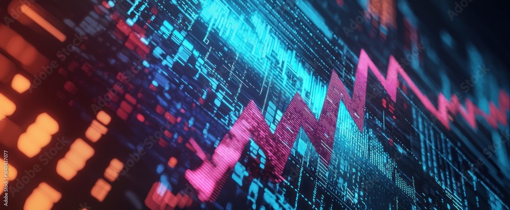 Poster 3d rendering an arrow pointing upwards, mirroring the upward trajectory of a line graph, symbolizes 