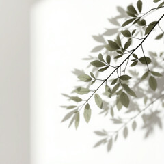 shadow overlay effect. Gray shadow of leaves isolated on white background. Plant foliage leaf shadow light effect. 
Mockup Blurred tree branch shadow. Ideal for summer spring design elements PNG