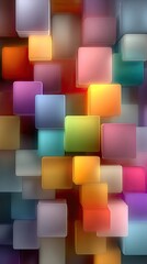 Blurred Colorful Cubes Background
