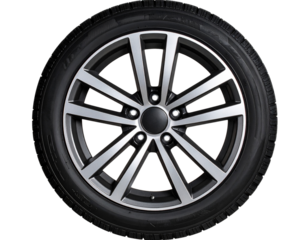 Off-Road Vehicle Wheel with Rugged Tire, isolated on transparent background