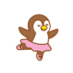 Ballet Penguin Graceful Dancer in Pink Tutu