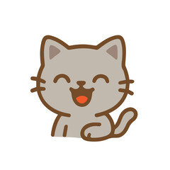 Cute Smiling Cat Cartoon Illustration