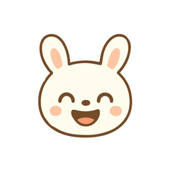 Obraz premium Cute Cartoon Bunny Face with Smiling Expression