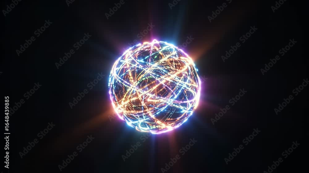 Aufkleber abstract colorful particle lines
