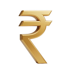 Fototapeta premium Golden Indian Rupee Symbol on Black Background Represents Financial Wealth and Economic Growth in India