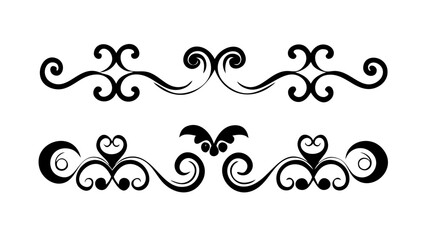 Ornate Swirls and Spirals Decorative Elements ornamental