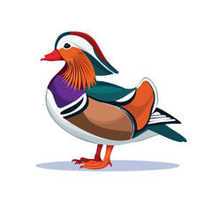 Obraz premium Vibrant illustration of a Mandarin duck, showcasing its colorful plumage and intricate details.