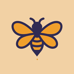 Geometric Honeybee Illustration with Bold Colors