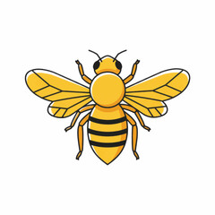 Geometric Bee with Blue Wings and Yellow Striped Abdomen