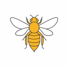 Cute Cartoon Baby Bee in Flight Against a Pastel Background