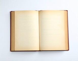 Naklejka premium Vintage Open Book Presentation with Empty Pages for Text Content