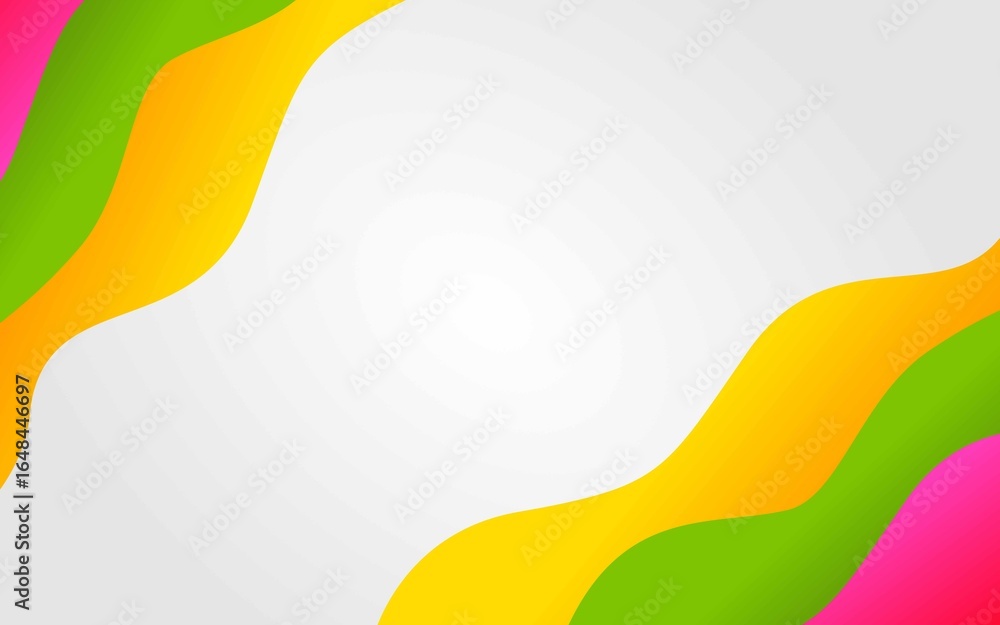 Poster abstract colorful layered wavy background with a central space.