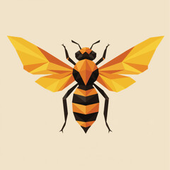 Geometric Honeybee with Colorful Wings