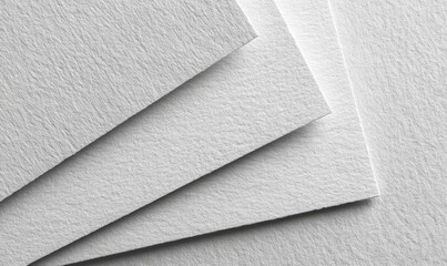 Close-up of overlapping sheets of textured white paper