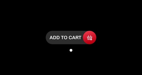 Clicking on an add to cart button with a mouse pointer. A close-up shot of an internet website. black background. Close up view. E commerce concept. Online shopping. 4k animation.