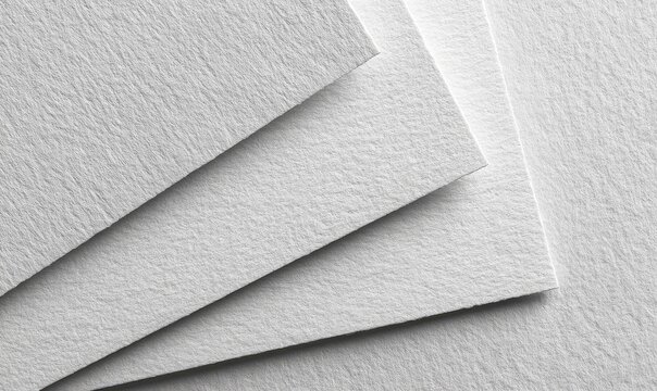 Close-up of overlapping sheets of textured white paper