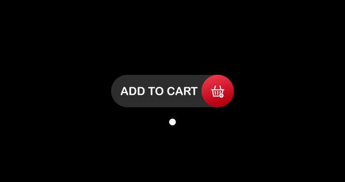 Clicking on an add to cart button with a mouse pointer. A close-up shot of an internet website. black background. Close up view. E commerce concept. Online shopping. 4k animation.