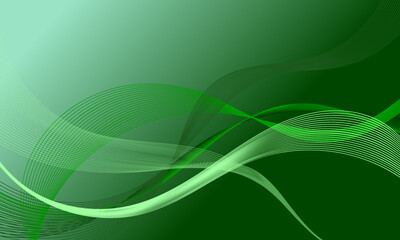 green business smooth lines wave curves on soft gradient abstract background