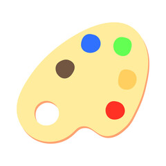 Artist's Palette with Various Colors Illustration