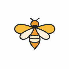 Cute, Simple Bee Illustration in Vibrant Colors