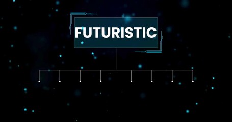 Animated rocket and gear icons representing workflow and progress on digital interface, Futuristic presentation page - Powered by Adobe