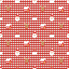 Christmas pattern, fabric pattern, holiday gift wrapping pattern, red tone. Christmas, vector, Santa Claus, Xmas illustration, holiday sale, greeting card, new year background.