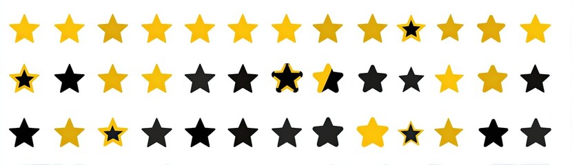 Obraz premium Rating stars, yellow and black