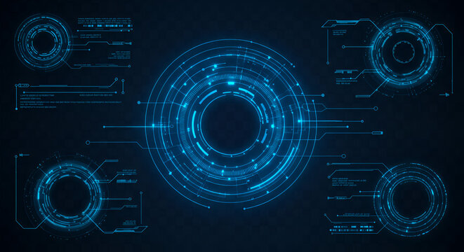 Futuristic technology interface displaying advanced hud elements and data analysis