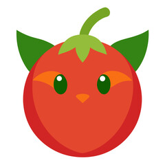 red apple with a smile