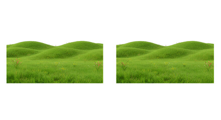 Lush green hills landscape with vibrant grass, perfect for serene backgrounds