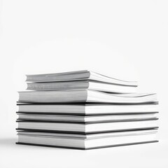 White paper mockup a stack of white books folded in a stack on a white background mockup stack of books the concept of learning return to school a stack of notepads 3d render book mockup Ultra