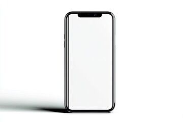 Modern black smartphone, isolated on white.  Blank screen